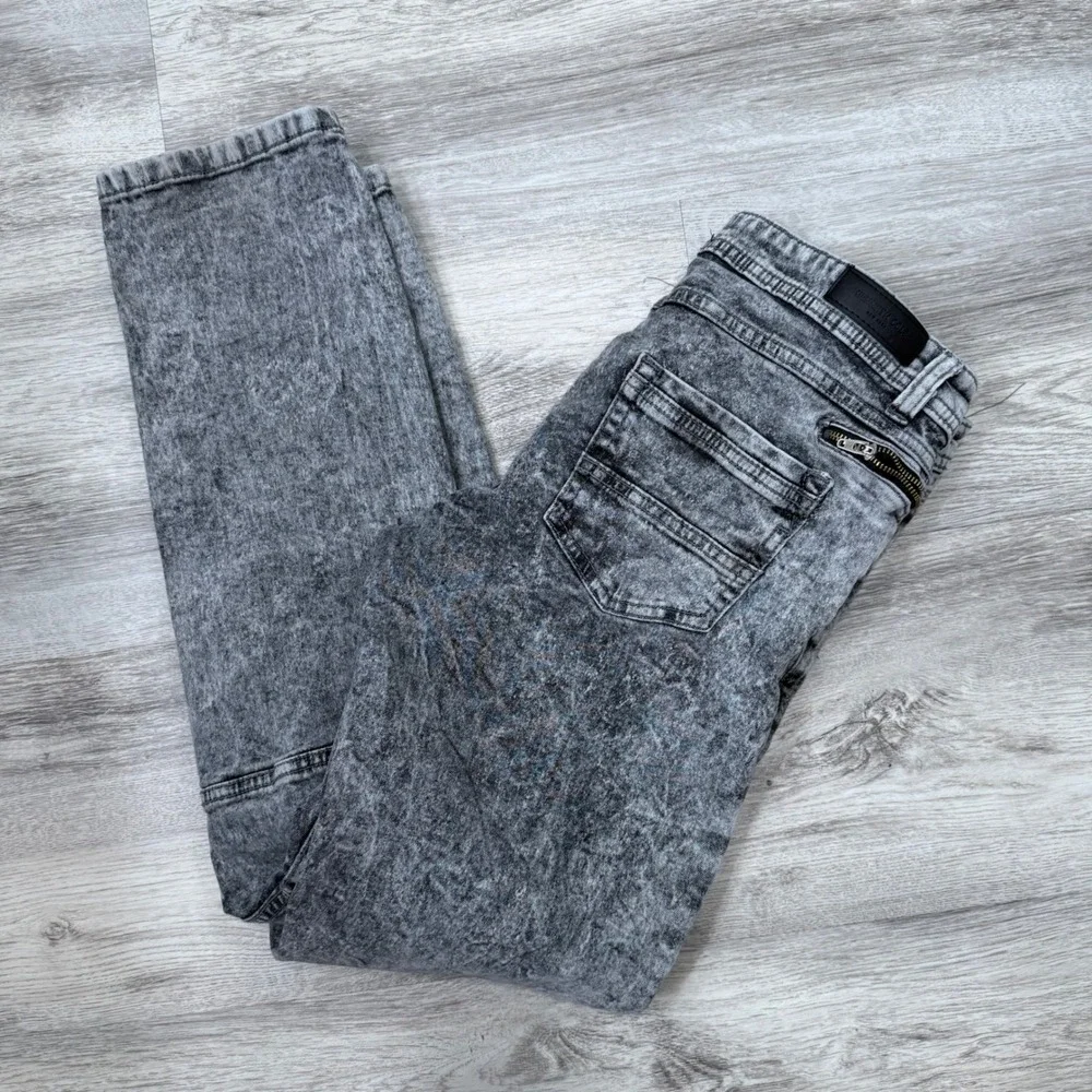 Kenneth Cole New‎ York Slim Fit Acid Wash Moto Biker Jeans Kids Size 16